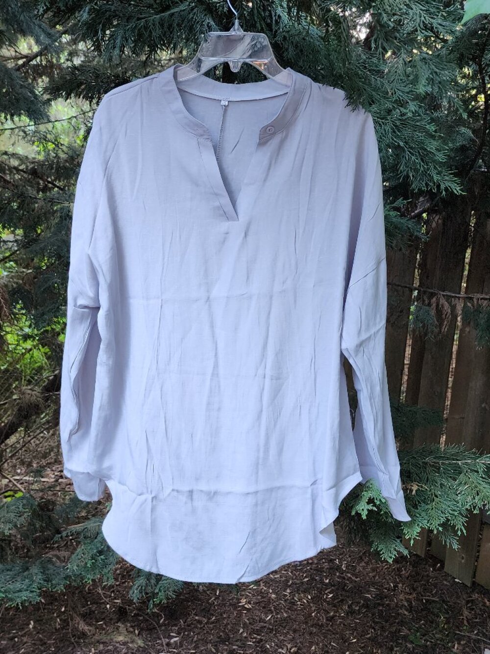 NWOT Women's XL Lt Gray linen tunic